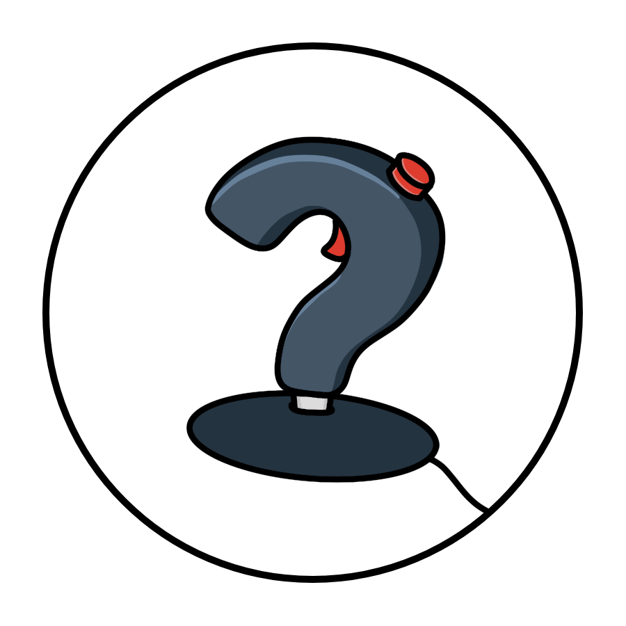 The "Should You Play" logo, which is a joystick shaped as a question mark.