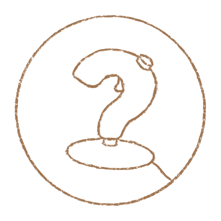 Bronze stamp of the Should You Play logo, which is a question mark-shaped joystick.
