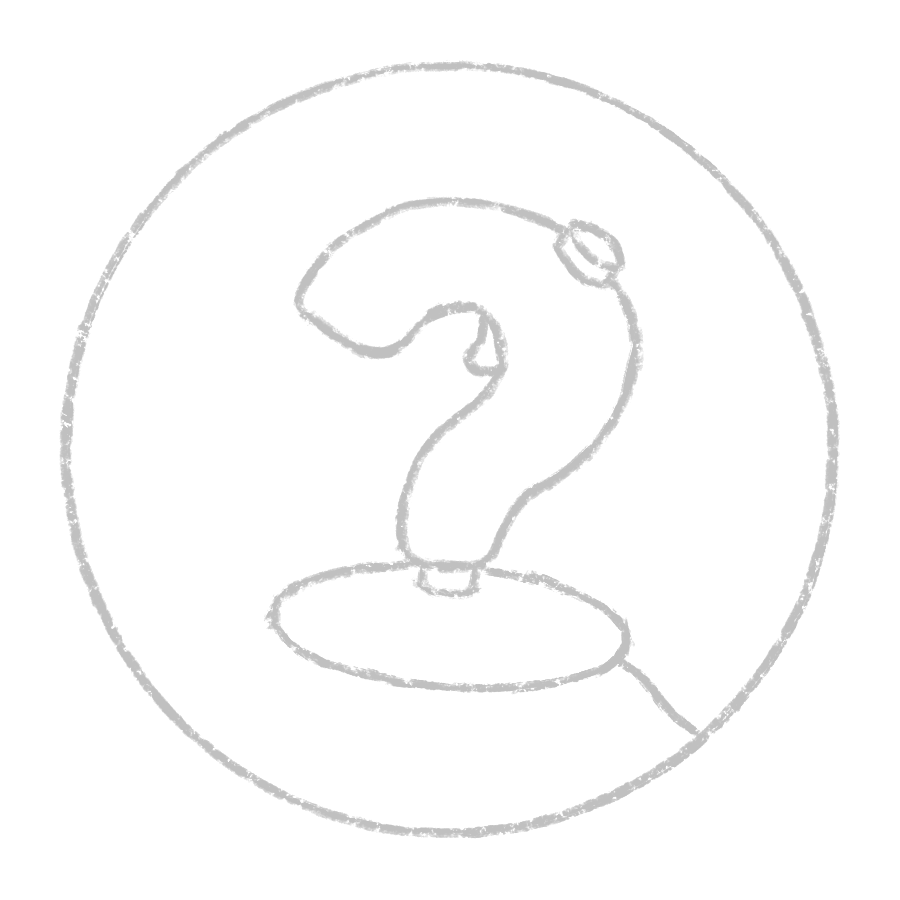 Silver stamp of the Should You Play logo, which is a question mark-shaped joystick.